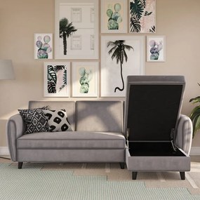 Sivá zamatová rozkladacia rohová pohovka Perry – Støraa