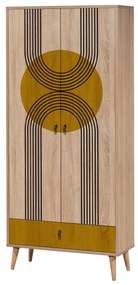 Šatníková skriňa Grandrop Sun 80 cm hnedá/viacfarebná