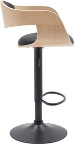 Barová stolička Kingston B - koženka, čierny rám - prírodná/čierna