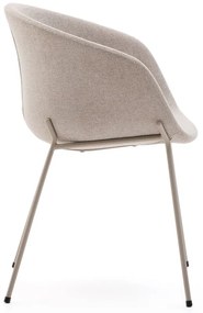 Béžové čalúnené jedálenské kreslo s podrúčkami Yvette – Kave Home