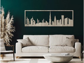 drevko Obraz Dubaj panoráma Rozmer obrazu: 29,5 x 89 cm, Farba dekorácie: Čierna