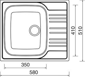 Nerezový drez Sinks STAR 580 V matný