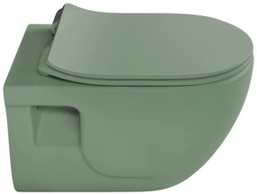 Sapho Sapho, BRILLA závesná WC misa, Rimless, 36,5x53cm, zelená mat, 100614-128