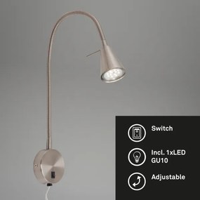Briloner 2082-012 - LED Nástenná lampa COMFORT LIGHT 1xGU10/5W/230V matný chróm