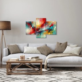 Obraz – Abstrakcia s červenou (90x60 cm)