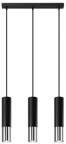 Sollux SL.0942 - Luster na lanku LOOPEZ 3xGU10/10W/230V čierna/chróm