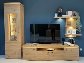 Obývacia stena Bolus, dub artisan, s osvetlením