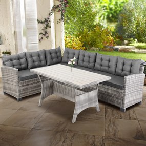 InternetovaZahrada - Ratanová zostava Sedan – sivý ratan + antracit podušky