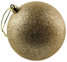 DECOLED Plastová koule, prům. 10 cm, šampaň, 6x glitter