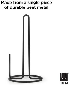 Čierny oceľový držiak na kuchynské utierky ø 17 cm Squire – Umbra