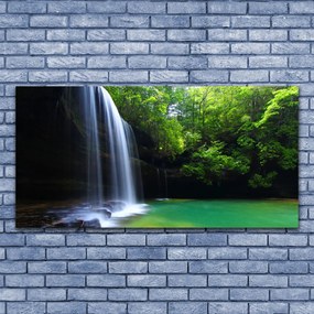 Obraz plexi Vodopád príroda les jazero 120x60 cm