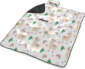 Sablio Plážová deka Roztomilé lamy: 200x140 cm