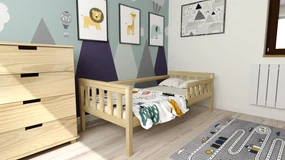 Detská posteľ MONTY 90 x 200 cm, borovica Rošt: S lamelovým roštom, Matrac: Matrac Deluxe 10 cm