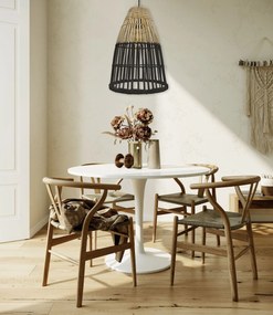 Toolight Toolight, stropné svietidlo 1xE27, APP1328-1CP, čierna-prírodná hnedá, OSW-02462