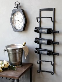 Chic Antique Nástenný stojan na víno Black