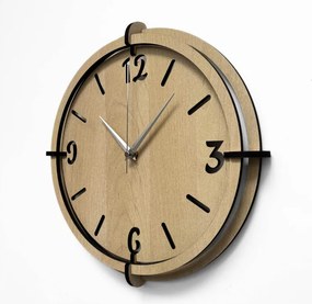 Drevené nástenné hodiny s 3D číslami | Moderný dizajn do interiéru | SENTOP HDF0601-MAPLE