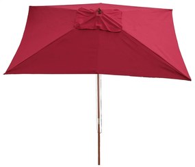 Slnečník Florida 2x3m - polyester/drevo - bordeaux