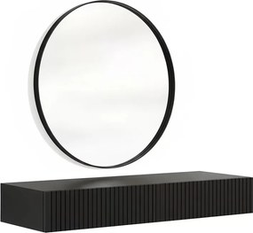 Závesný toaletný stolík Nicole so zrkadlom 80 cm - čierny mat
