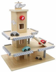 Veľká drevená garáž ECOTOYS s autami