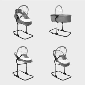 Detské hojdacie kreslo 4v1 Moon 35 sivé