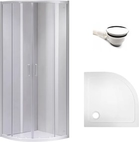 BPS-koupelny Štvrťkruhový sprchový kút HYD-RK94C 100x100 cm biela/transparent + vanička HYD-RSV-ST01C biela