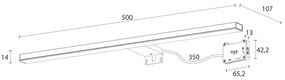 Sapho Sapho, ESTHER 2 LED svietidlo, 6W, 500x14x107mm, čierna, E27586CI