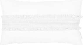 Boho obdĺžnikový vankúš s čipkou biela 35×60cm