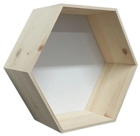 ČistéDrevo Prírodná polica - hexagon 38,5 x 33,5 x 15 cm
