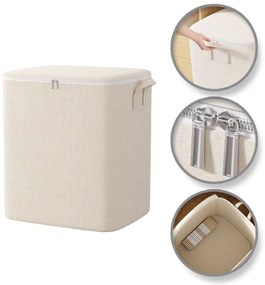 eCarla Úložný box – úložný organizér na zips POKER, 150L, 50x50x60cm, béžový