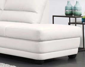 Rohová sedacia súprava Nebolo, biela koža, pravý roh