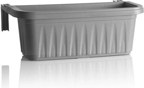 BAMA Závesný kvetináč na zábradlie RONDINE, 50 cm, sivý