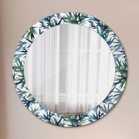 Okrúhle dekoračné zrkadlo s motívom Modré palmy fi 70 cm