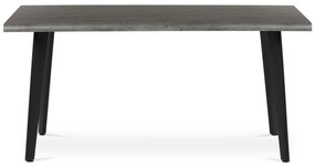 Autronic - Stůl jídelní, 160x90x75 cm, MDF deska, dekor šedý dub, kov, černý lak - HT-F4416 GREY AKCE NOVINKA