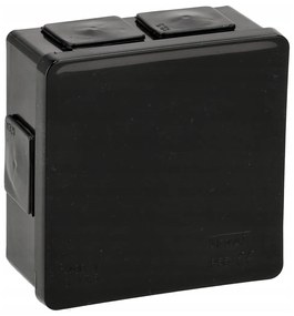 BERGE Elektroinštalačná krabica na omietku IP55 - čierna