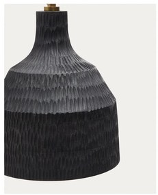 Čierne závesné svietidlo s dreveným tienidlom ø 21 cm Amire – Kave Home