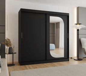 Šatníková skriňa 200 cm Lulu (čierna). Akcia -19%. Vlastná spoľahlivá doprava až k Vám domov. 1125983