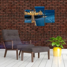 Obraz - hotel na pláži (90x60 cm)