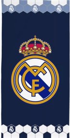 Plážová futbalová osuška FC Real Madrid – motív Crest Navy - 70x140 cm