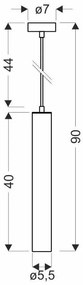 Candellux Čierny závesný luster Tubo 40cm pre žiarovku GU10 98-68125