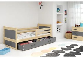 Detská posteľ RICO 190x80 cm Sivá Borovica