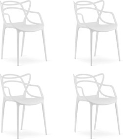 Sada 4 ks plastových stoličiek KATO bielych