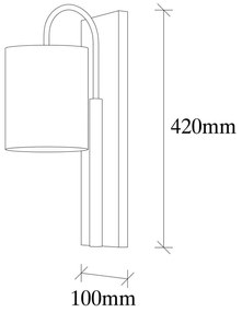 Čierne kovové nástenné svietidlo so svetlohnedým tienidlom Opviq lights Julia