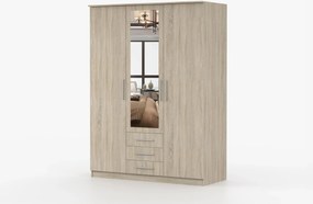 Šatníková skriňa Svalga 3D (dub sonoma). Akcia -18%. Vlastná spoľahlivá doprava až k Vám domov. 1014279