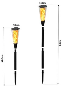 BERGE LED vonkajšia solárna lampa pochodeň - 65cm