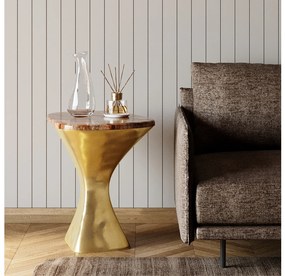 Alerio príručný stolík zlato-hnedý 45x55 cm