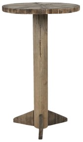 Drevený prírodný odkladací stolík Ponien - Ø 38*62 cm