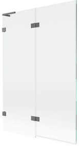 Mexen Lunar L, 2-krídlová vaňová zástena ľavá 120 x 150 cm, číre sklo, grafitová, 897L-120-100-95-00-L