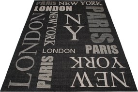 TA Koberec 20609 Čierna / strieborná Rozmer: 80x150 cm