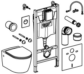 GROHE 103843SH00 - SOLIDO COMPACT, sada 5 v 1, 1,13 m, keramika/biela