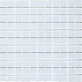 Sklenená mozaika Premium Mosaic bílá 30x30 cm lesk MOS25WH